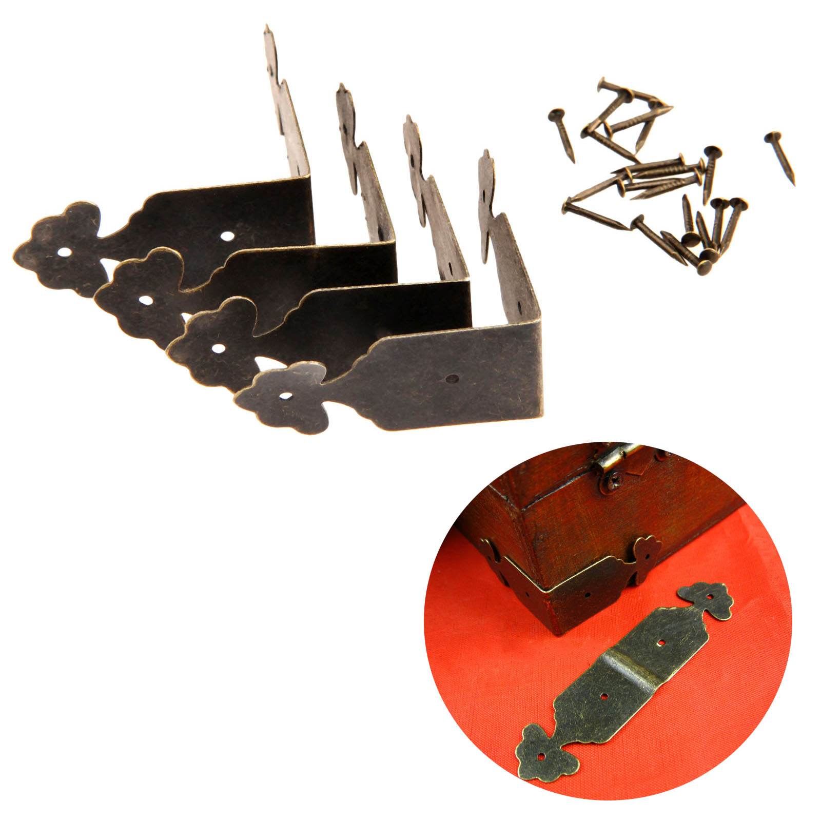 Furniture Hardware Antique - Protecteurs d'angle décoratifs, 4 pièces, support