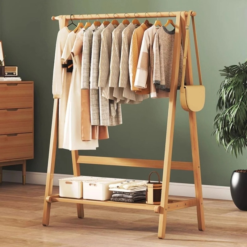 Furniture Hook Hardware - Porte-vêtements simple en bambou à double