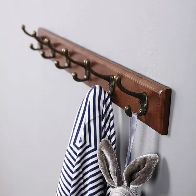 Furniture Hook Hardware - Porte-manteau mural en bois massif avec