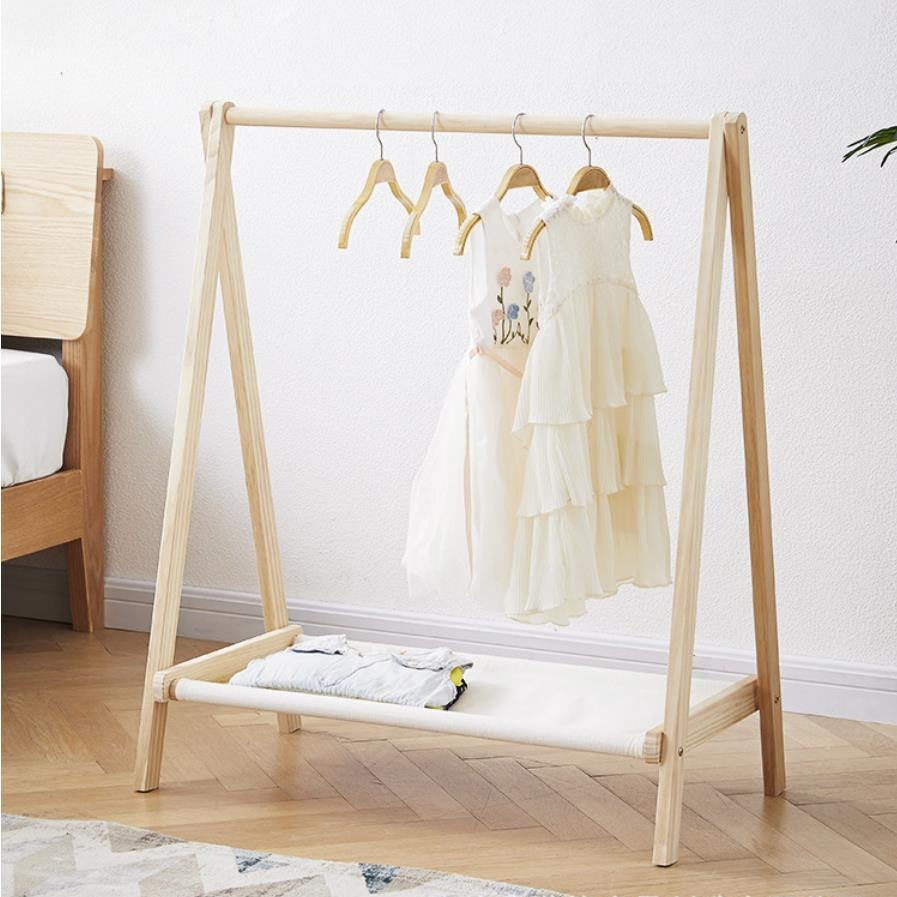 Furniture Hook Hardware - Cintre sur pied en bois massif,