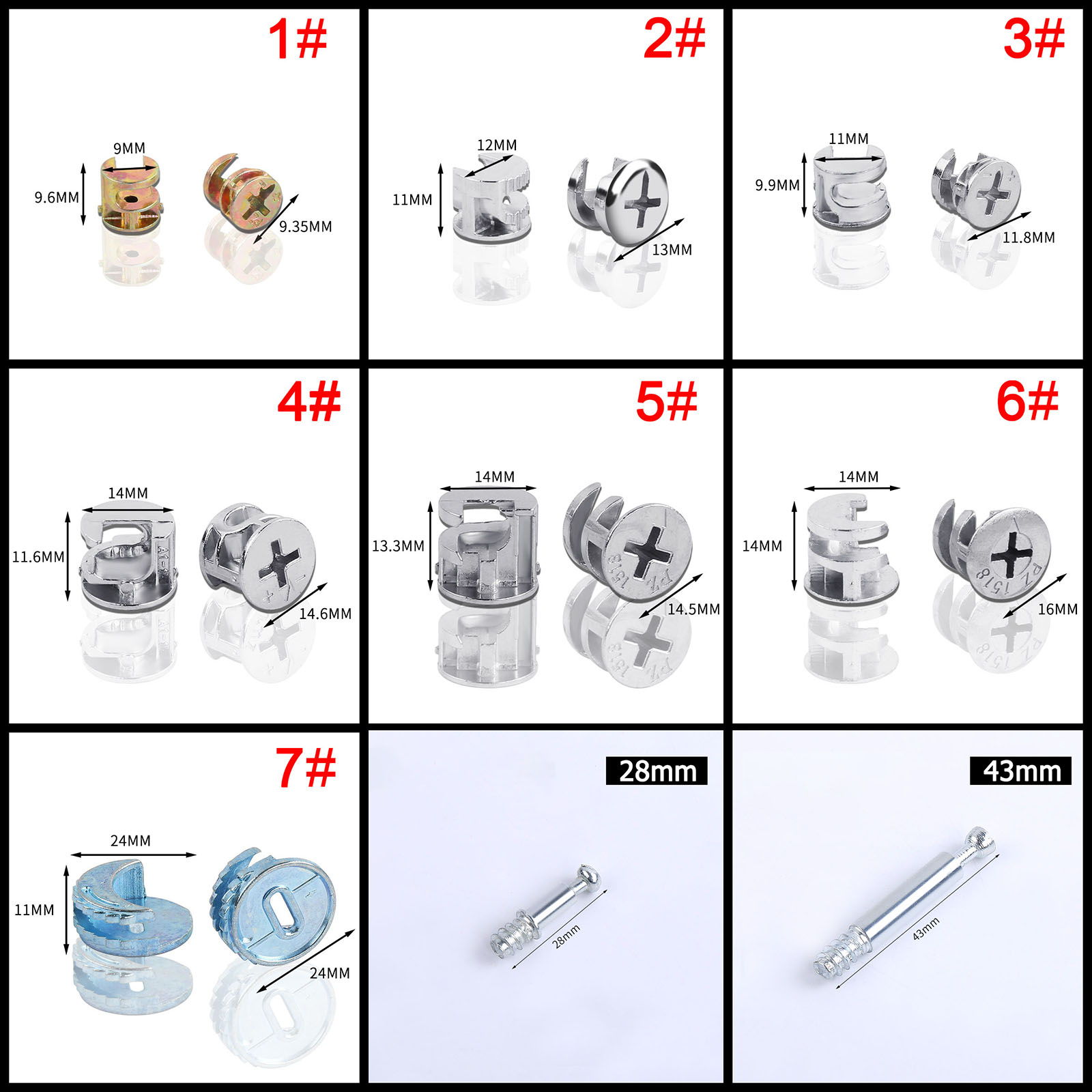 50pcs 10/11/12/14/15/18/25mm é - Furniture Joinery Hardware avis et prix